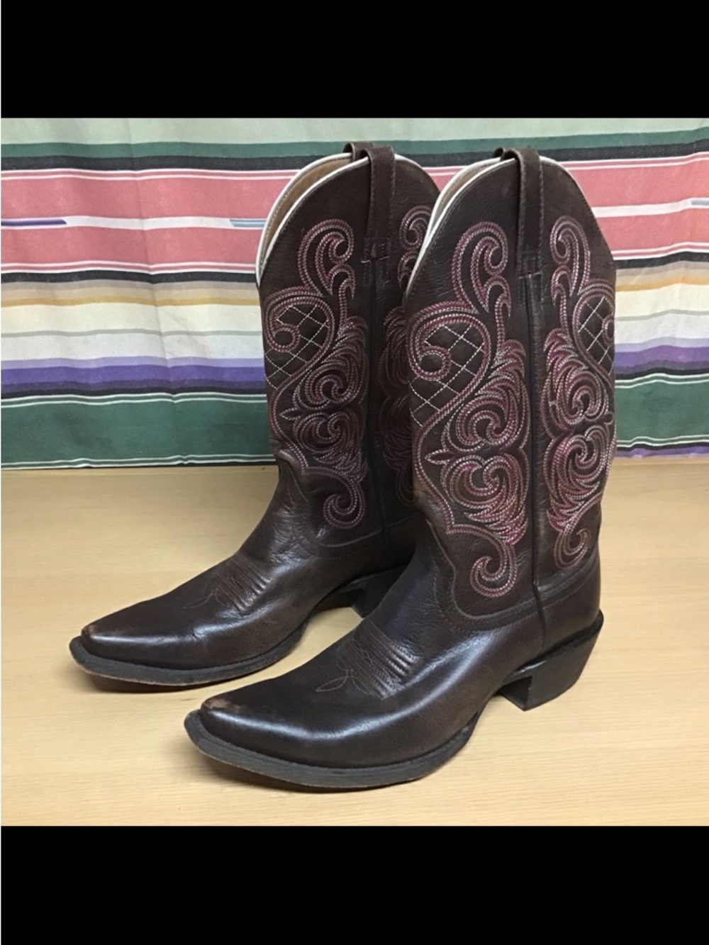 Ariat Bright Lights Women’s Snip Toe Western Boots 10011920 Brown Leather Sz 9 B